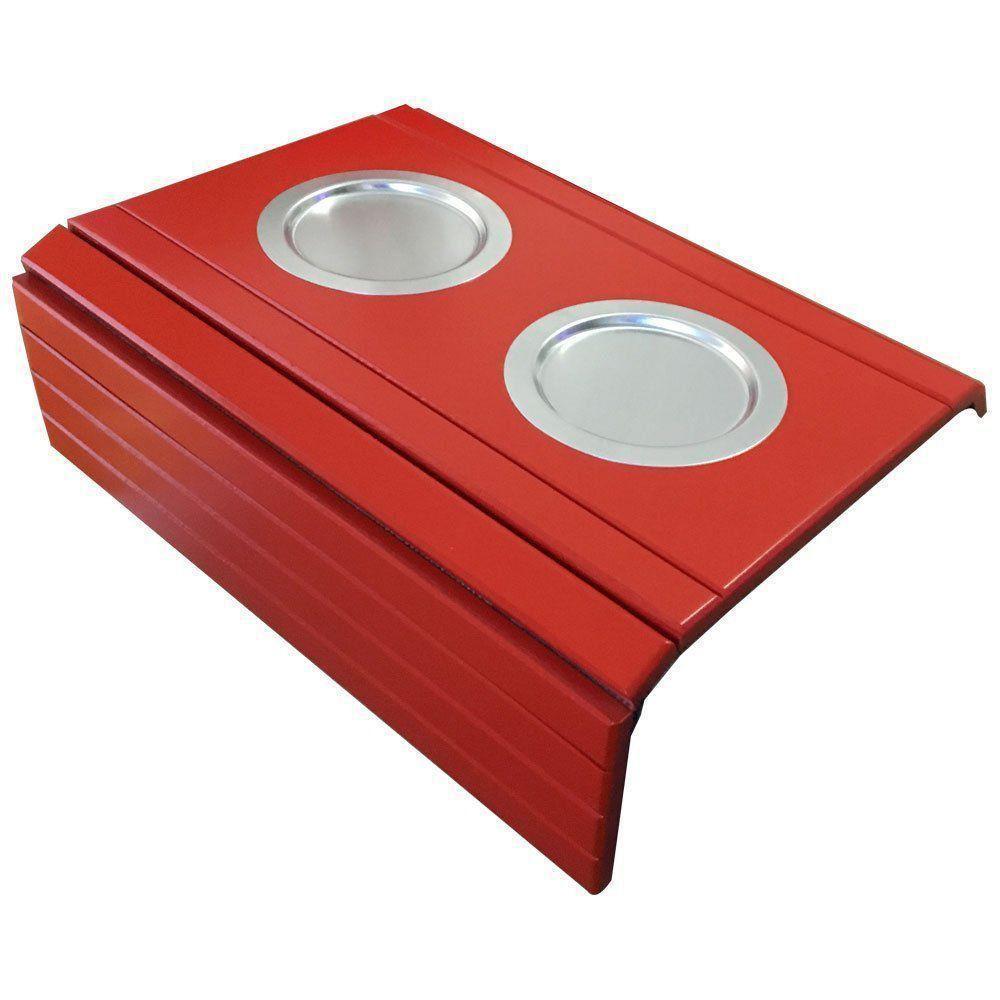 Bandeja Esteira Para Braço de Sofá Alumínio Vermelho - 1