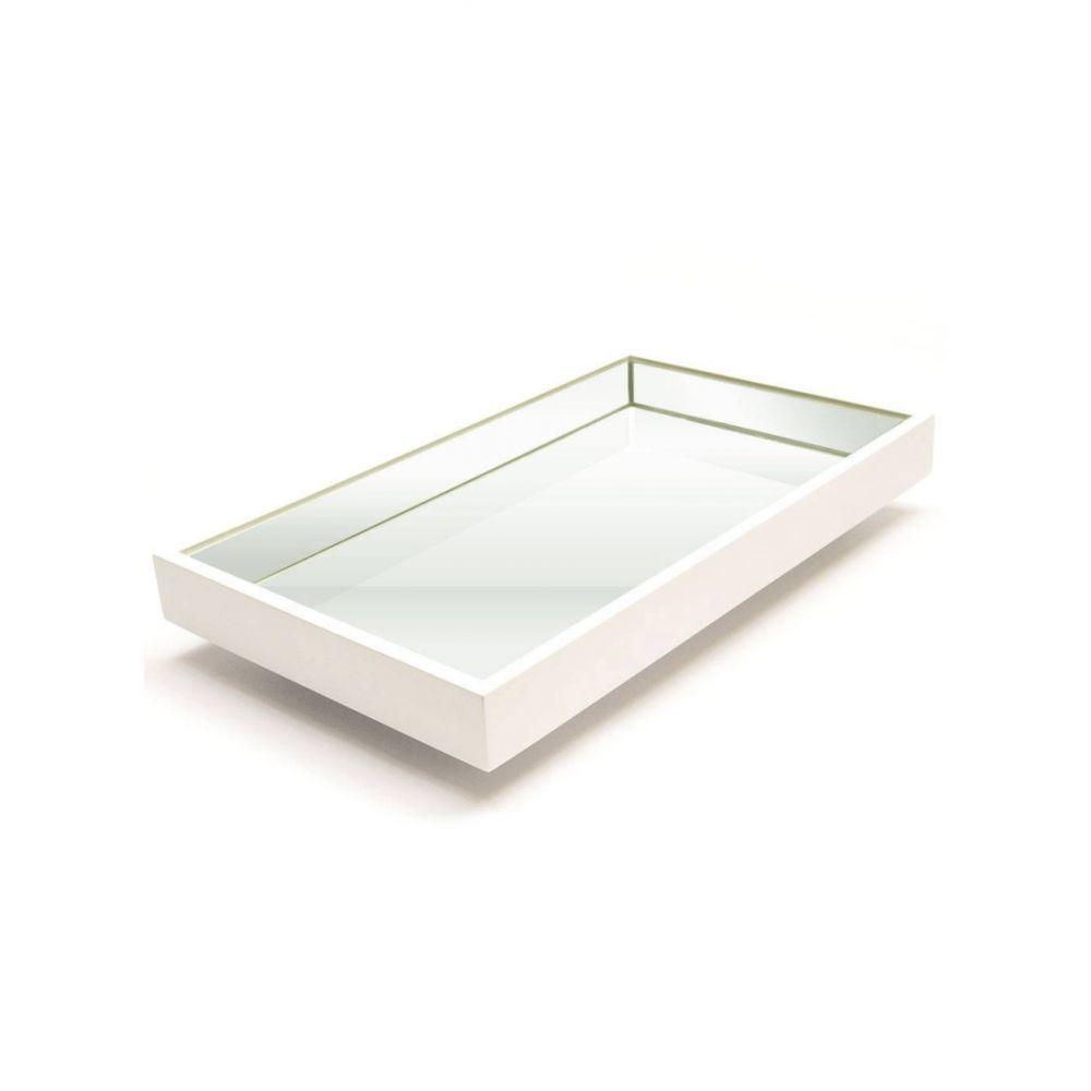 Bandeja Espelhada Laqueada Flutuante Branca TNA Decor - 2