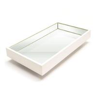 Bandeja Espelhada Laqueada Flutuante Branca TNA Decor - 1