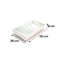 Bandeja Espelhada Laqueada Flutuante Branca TNA Decor - 13