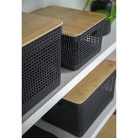 Cesto De Roupa Grid Bege 49 L Com Tampa De Bambu 38 X 28 X 55,6 Cm - 6