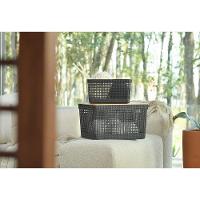 Cesto De Roupa Grid Bege 49 L Com Tampa De Bambu 38 X 28 X 55,6 Cm - 7