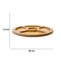 Bandeja De Bambu Para Petiscos Redonda 1,5x26x26 Cm - 2