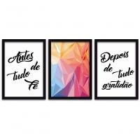 Conjunto Quadros Decorativos 3 peças MDF 20x30 Frases 3 - 1