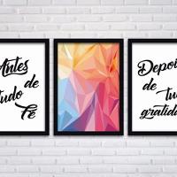 Conjunto Quadros Decorativos 3 peças MDF 20x30 Frases 3 - 3