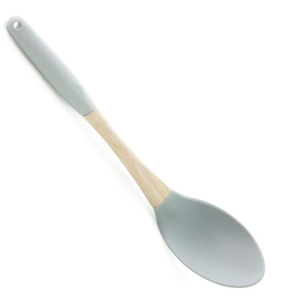 Colher P/Arroz Em Silicone E Madeira Com Cabo Madeira Mimo - 1