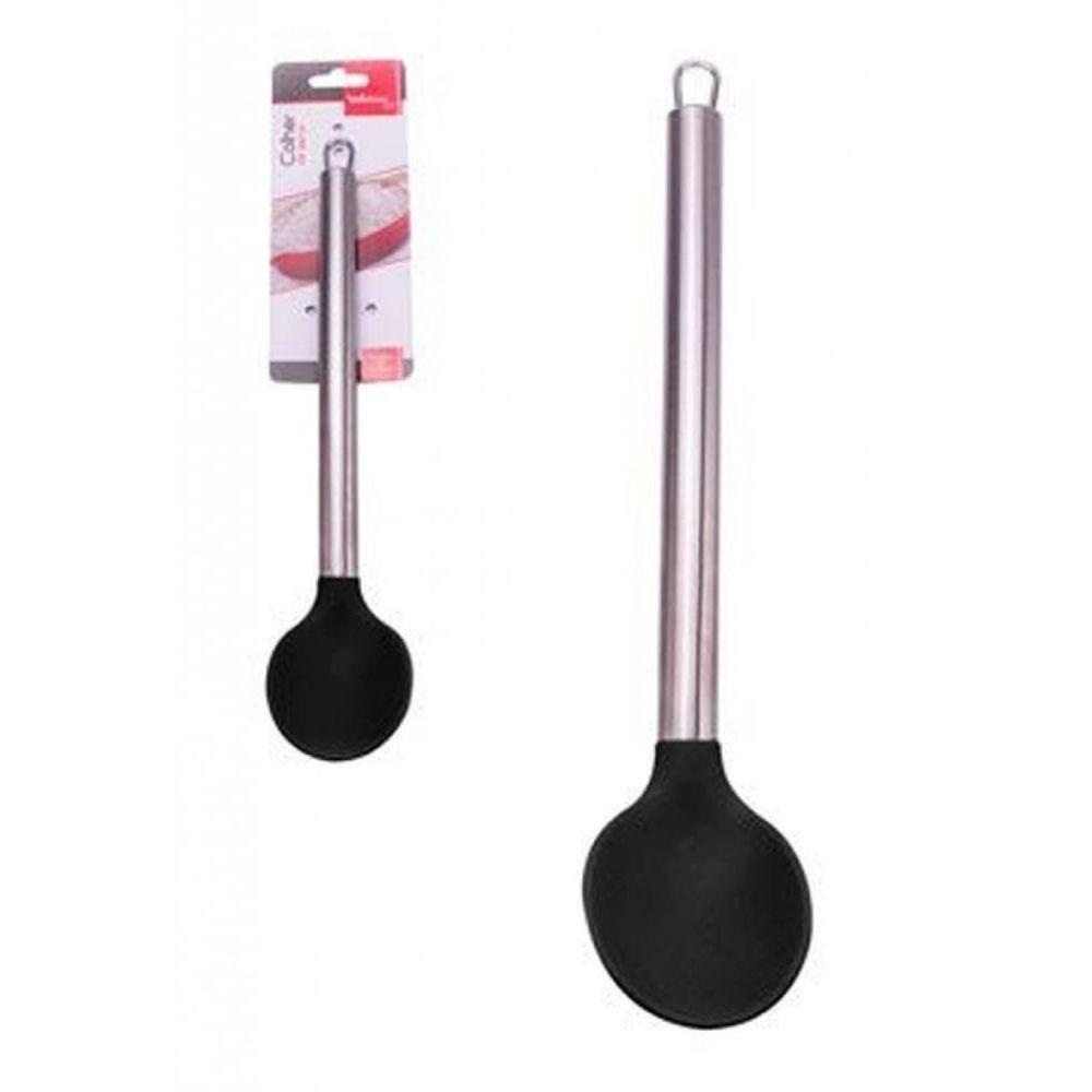 Colher De Servir De Silicone Com Cabo De Metal Preto 32 Cm - 1