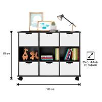 Kit 2 Nichos Organizadores Com Rodízios Toy 6 Gavetas Preto