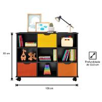 Kit 2 Nichos Organizadores Com Rodízios Toy 3 Gavetas Preto - 7