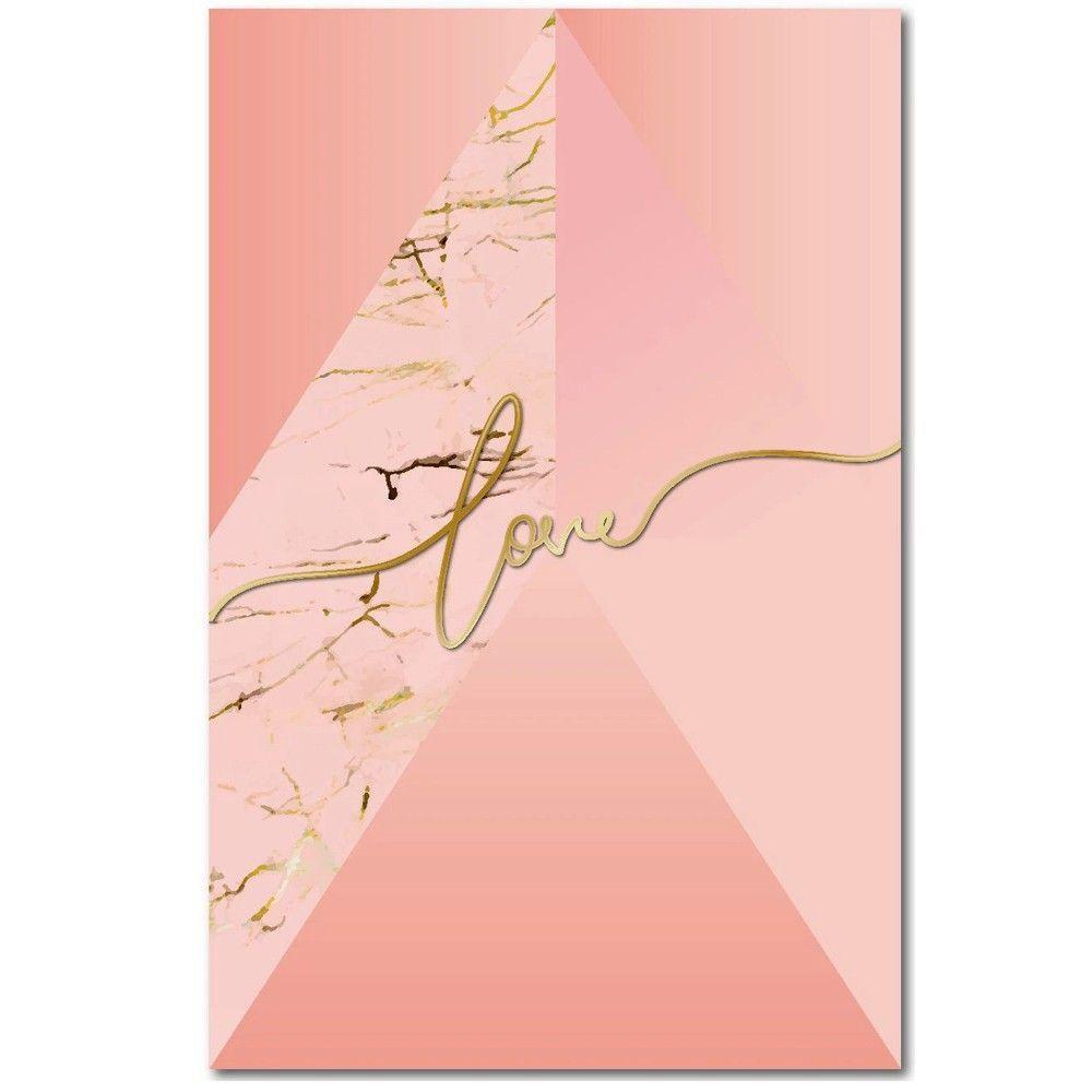 Kit Placas Quadros Decorativos 3 pçs MDF 20x30 Formas Rosa - 2