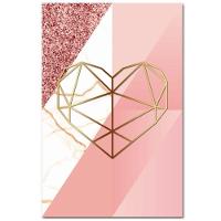 Kit Placas Quadros Decorativos 3 pçs MDF 20x30 Formas Rosa - 5