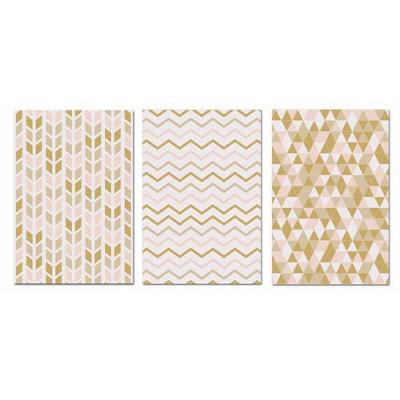 Kit Placas Quadros Decorativos 3 pçs MDF 20x30 Geométrica