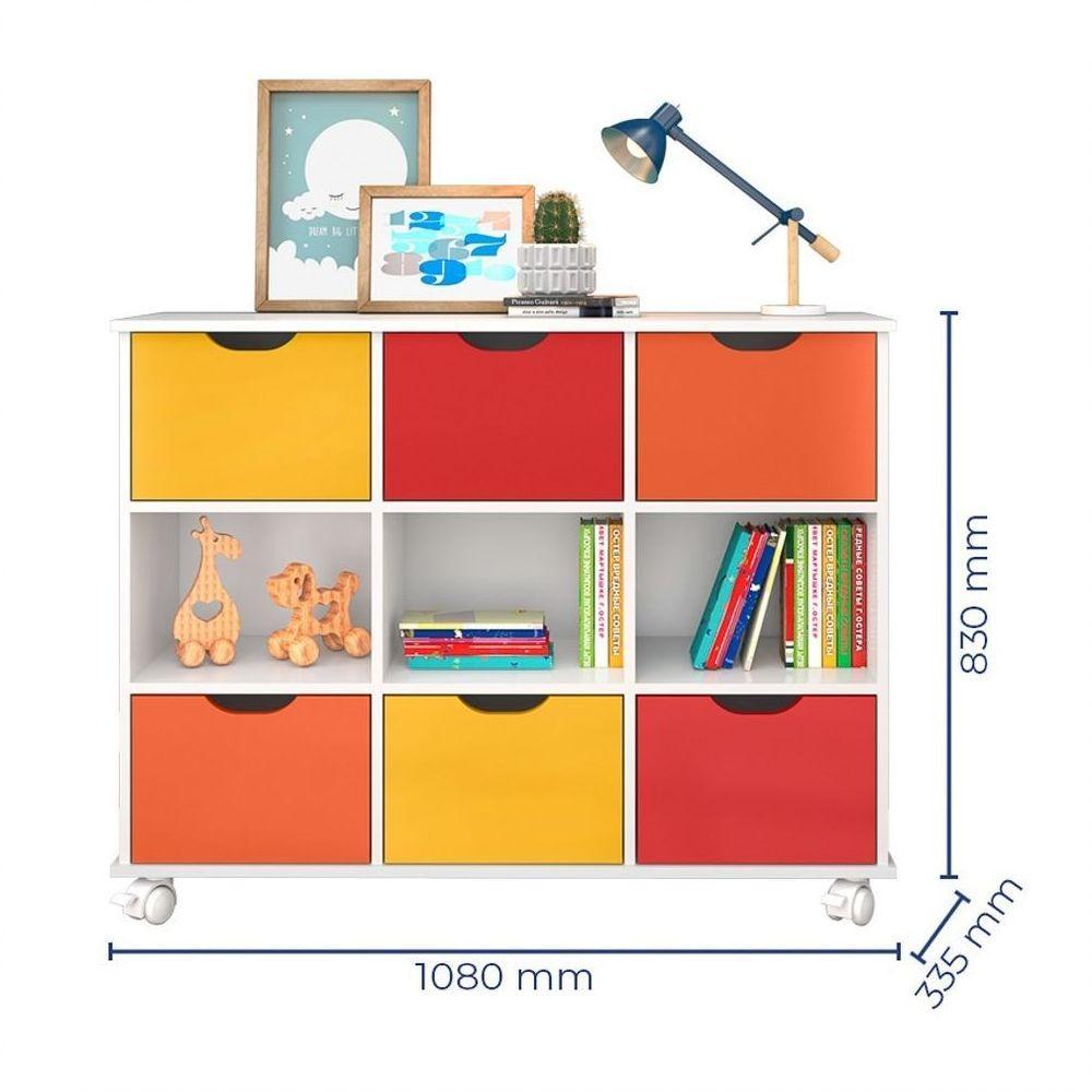 Kit 2 Nichos Organizadores Com Rodízios Toy 6 Gavetas Branco - 3
