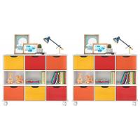 Kit 2 Nichos Organizadores Com Rodízios Toy 6 Gavetas Branco
