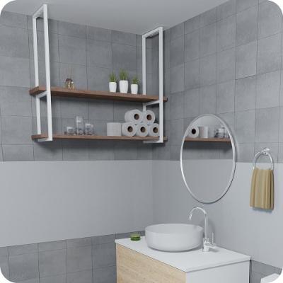 Nicho Branco Prateleira Suspensa Teto Banheiro Madeira 60cm