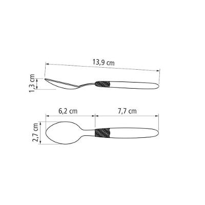 Conjunto Chá E Sobremesa Ipanema 36 Peças Lâminas Aço Inox Cabo Preto Ptop - Tramontina