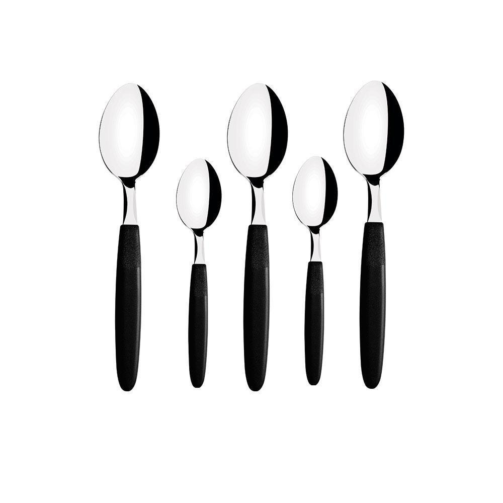 Conjunto Chá E Sobremesa Ipanema 60 Peças Lâminas Aço Inox Cabo Preto Ptop - Tramontina - 1