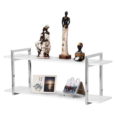 Nicho Sala e Quarto Cromado com Prateleiras Branco 100cm