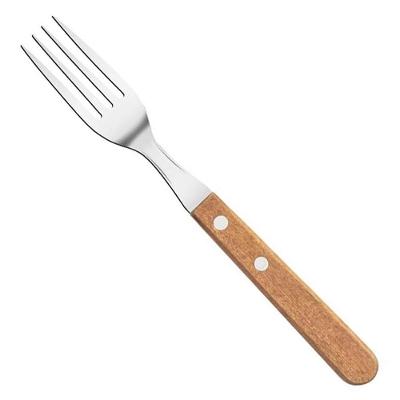 Conjunto De Garfos Inox 2 Peças Cabo De Madeira 19cm