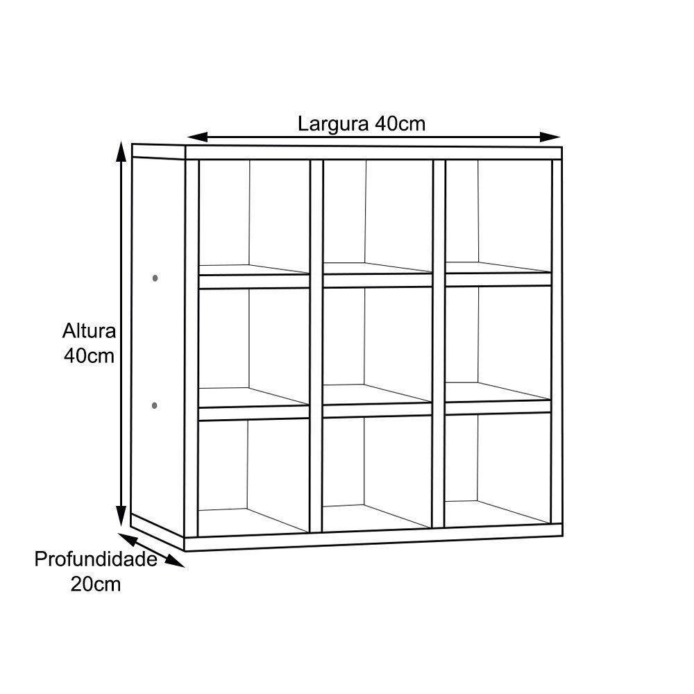 Nicho Porta Toalhas 09 Lugares 40x40cm Branco Ajl Móveis - 2