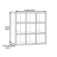 Nicho Porta Toalhas 09 Lugares 40x40cm Branco Ajl Móveis - 2