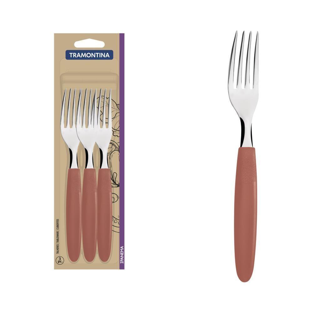 Conjunto De Garfos Ipanema Lâminas De Inox Goiaba 3 Peças - 2