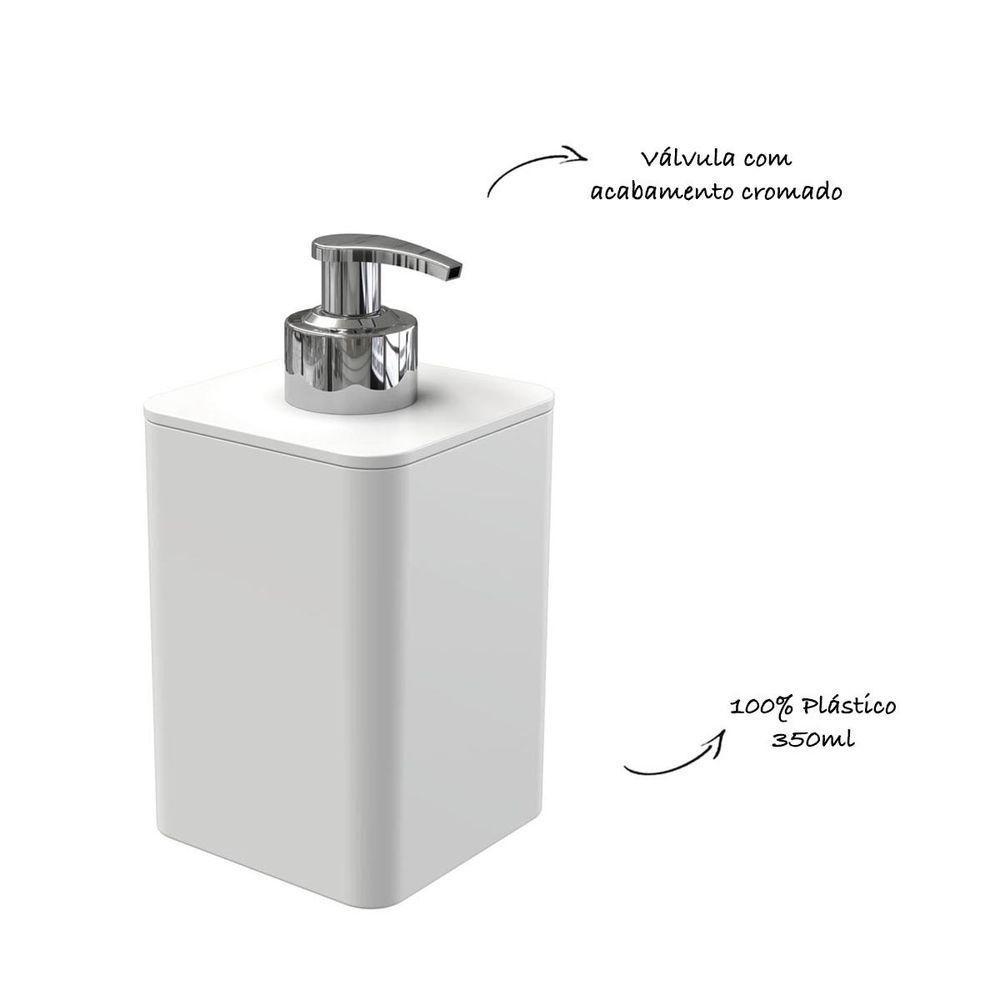 Dispenser Para Detergente E Sabonete Líquido Com Válvula Cromada - Stolf Branco - 2