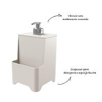 Dispenser De Pia Para Detergente E Esponja Com Válvula Cromada - Stolf Areia - 2