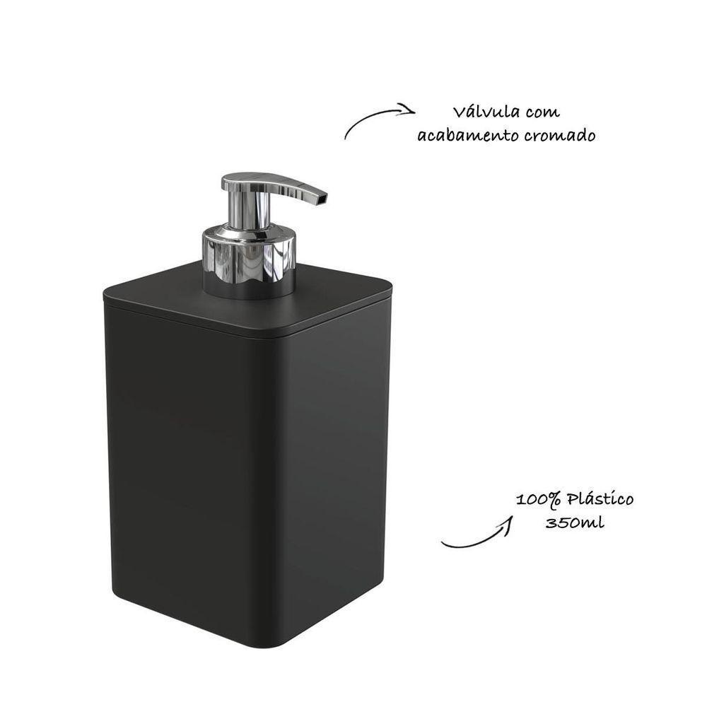 Dispenser Para Detergente E Sabonete Líquido Com Válvula Cromada - Stolf Preto - 2