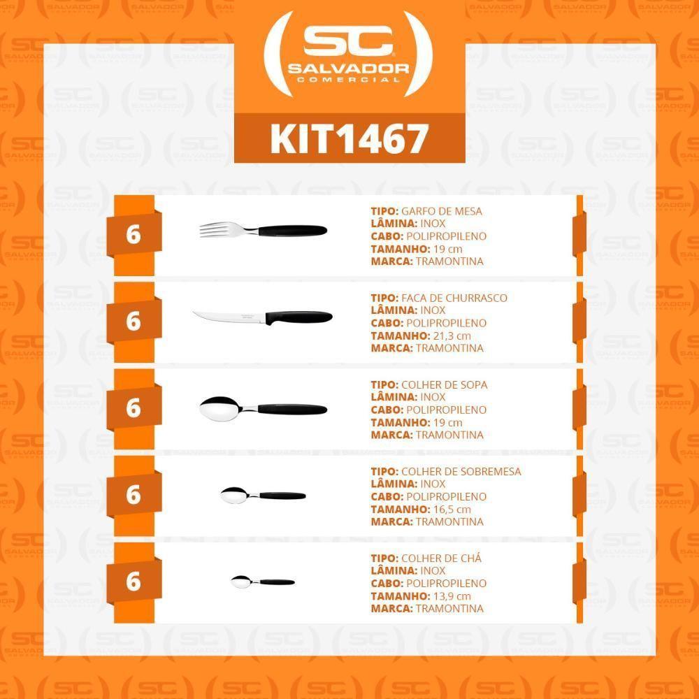 Faqueiro Ipanema 30 Peças Lâminas Em Aço Inox Cabo Preto Ptop - Tramontina - 4