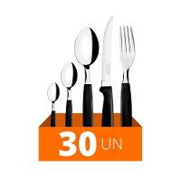 Faqueiro Ipanema 30 Peças Lâminas Em Aço Inox Cabo Preto Ptop - Tramontina - 2