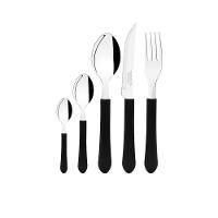 Faqueiro Leme 60 Peças Lâminas Em Aço Inox Cabo Preto Pbag - Tramontina - 1