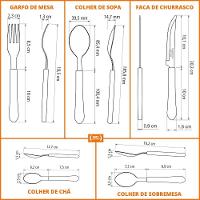Faqueiro Leme 60 Peças Lâminas Em Aço Inox Cabo Preto Pbag - Tramontina - 3