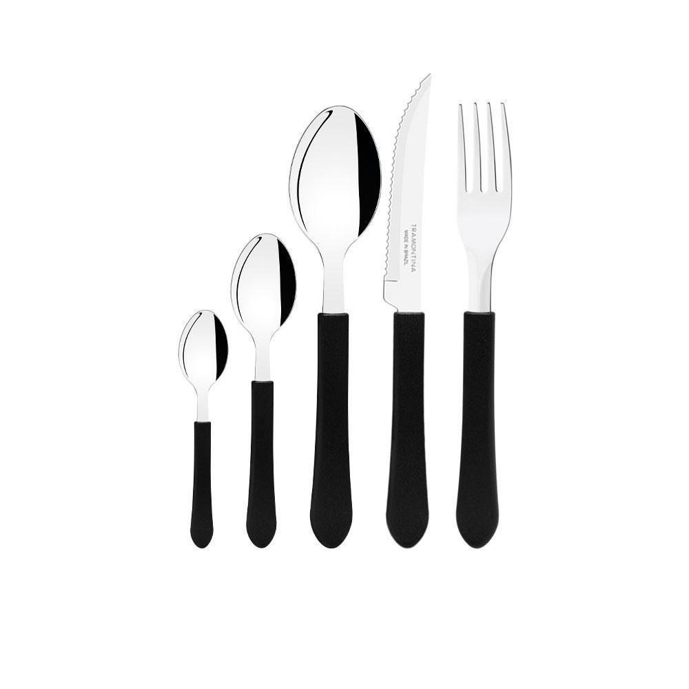 Faqueiro Leme 270 Peças Lâminas Em Aço Inox Cabo Preto Pbag - Tramontina - 1