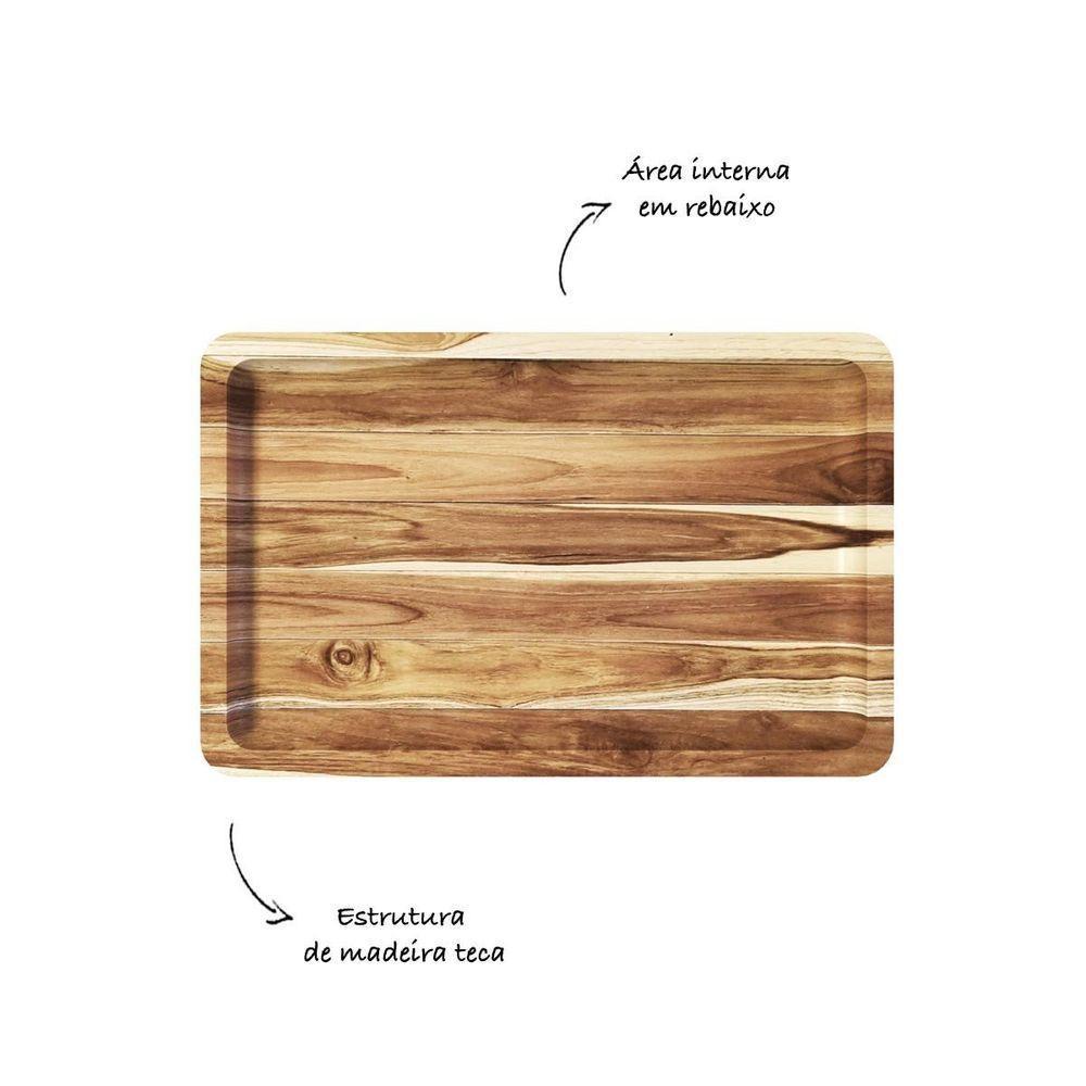 Gamela De Madeira Teca Slim Para Churrasco - Stolf - 3
