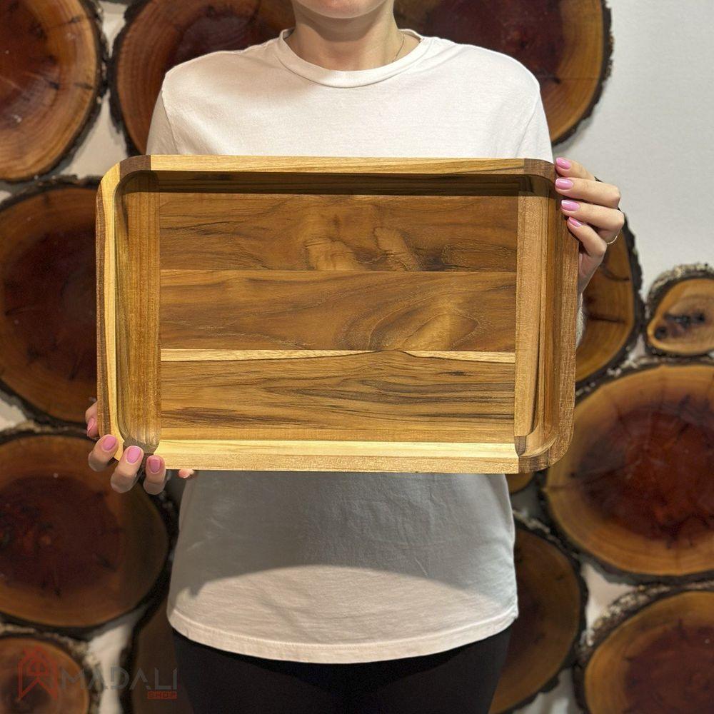 Gamela De Madeira Teca Retangular - Stolf 39,5x5 - 2