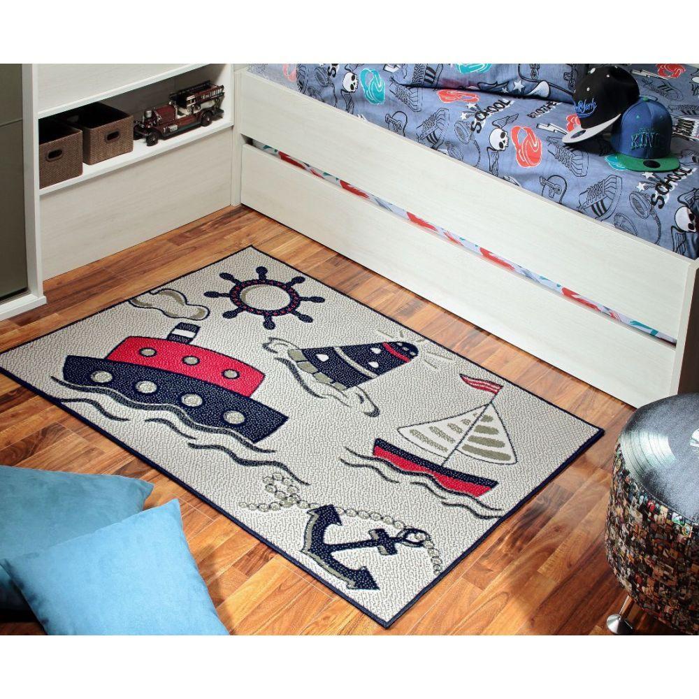 Tapete Infantil 1,00x1,50 Antiderrapante Quarto Marinho I-84 - 2
