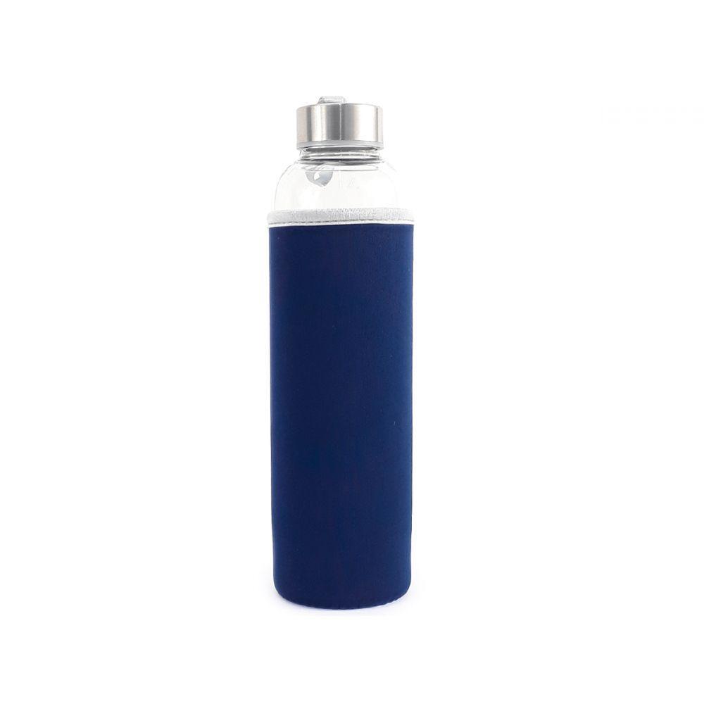 Garrafa Infusora Vidro Portátil 550ml Alça Azul - 1