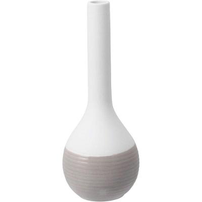 Garrafa Decorativa 20X8X8Cm Cerâmica Cinza