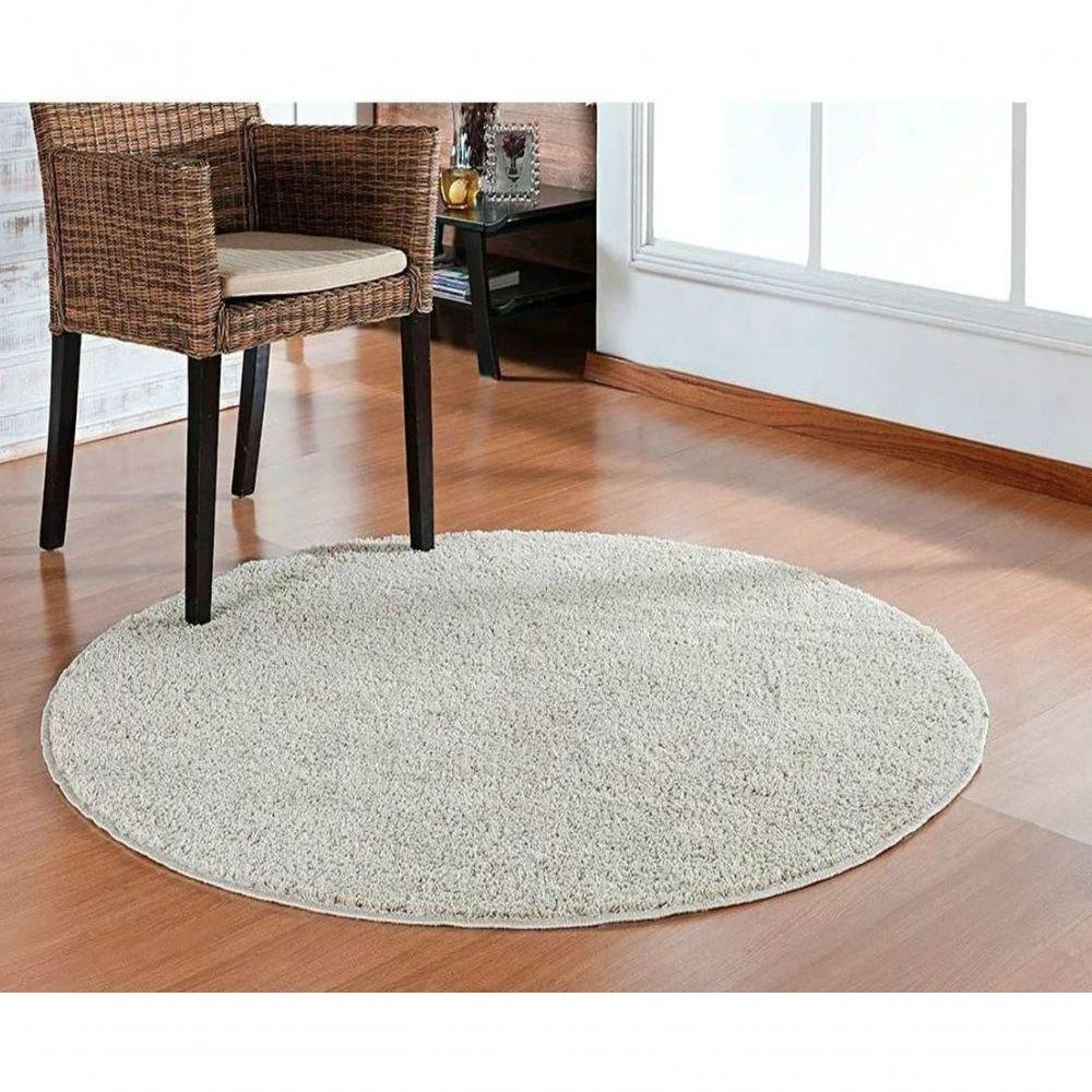 Tapete Sala Esc. 1,50 Redondo Antiderente Perola Classic - 1