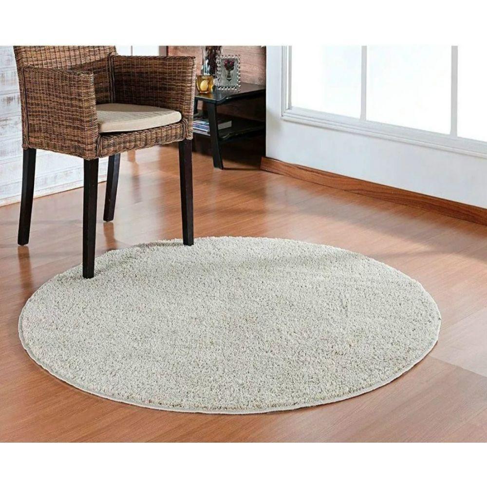 Tapete Sala Esc. 1,50 Redondo Antiderente Perola Classic - 2