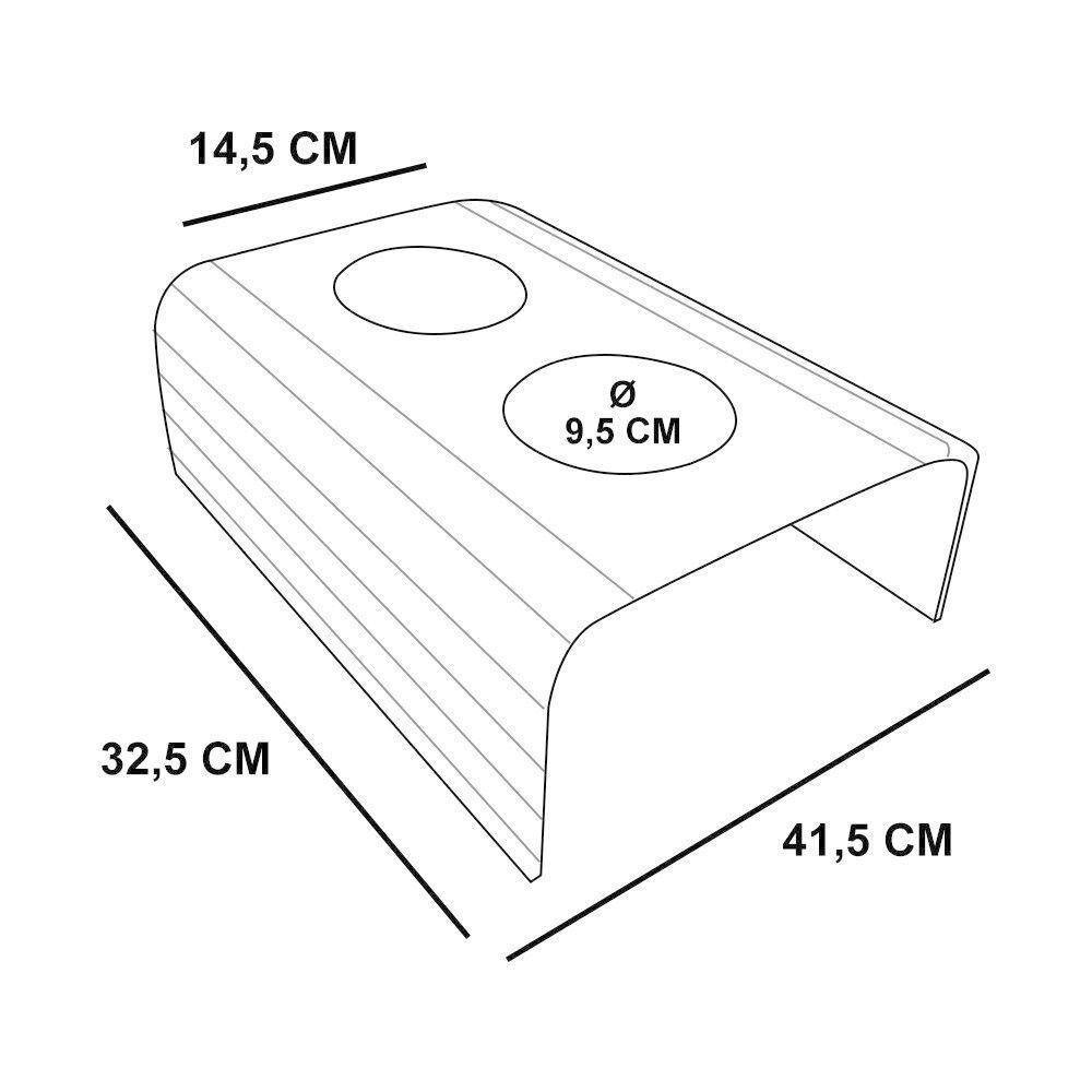 Bandeja Esteira para Braço de Sofá com Porta Copo Marrom - 2