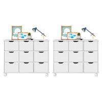 Kit 2 Nichos Organizadores 9 Gavetas Com Rodizios Branco - 1