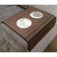 Kit 02un Esteiras Braço Sofá Porta Copos de Alumínio Marrom - 1