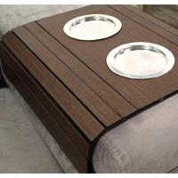 Kit 02un Esteiras Braço Sofá Porta Copos de Alumínio Marrom - 3