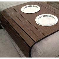 Kit 02un Esteiras Braço Sofá Porta Copos de Alumínio Marrom - 5