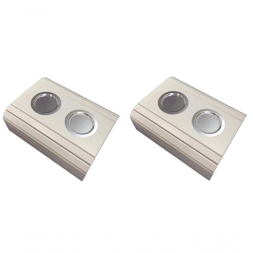 Kit 02un Esteiras Braço Sofá Branca Porta Copo Alumínio - 1