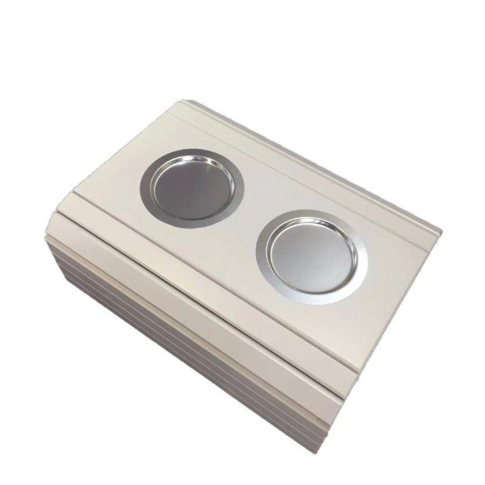 Kit 02un Esteiras Braço Sofá Branca Porta Copo Alumínio - 2