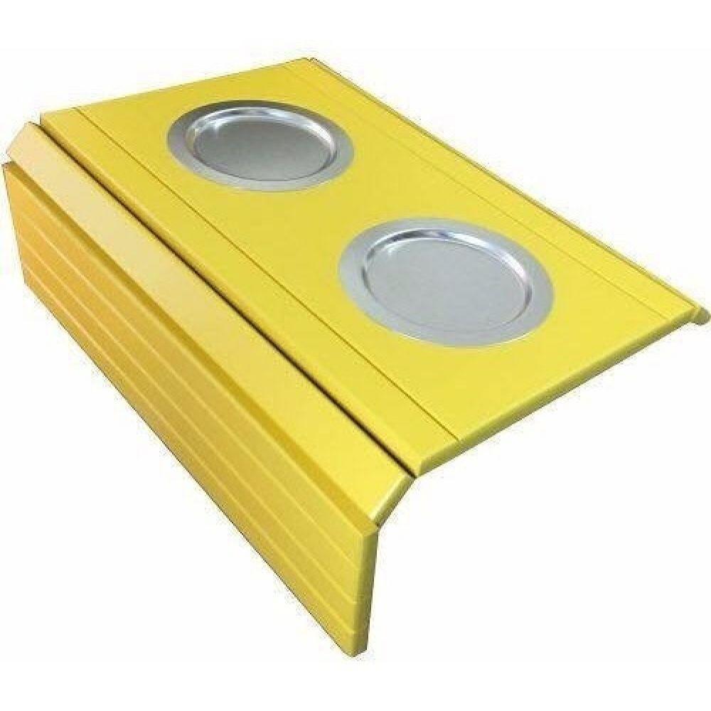 Kit 02un Esteiras Amarela Braço Sofá Porta Copo Alumínio - 4