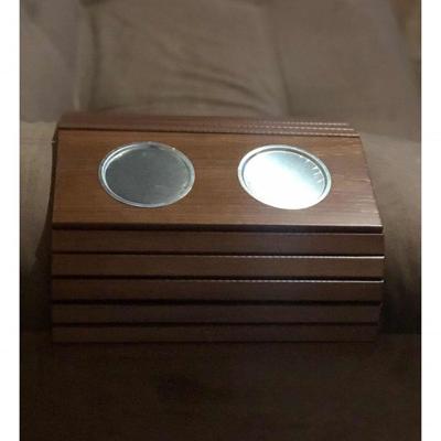 Esteira para Braço de Sofá Madeira Porta Copos de Alumínio.